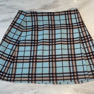 Alice + Olivia “Semira” Blue Plaid mini skirt